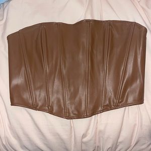 Zara leather corset top